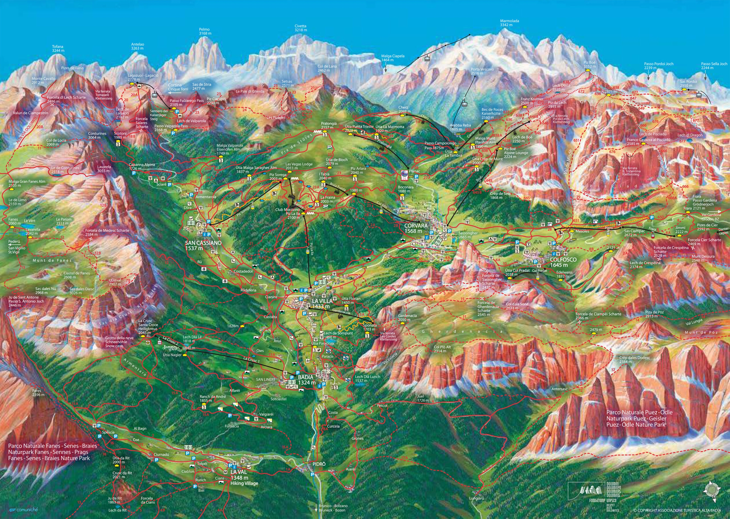 Corvara - resort map