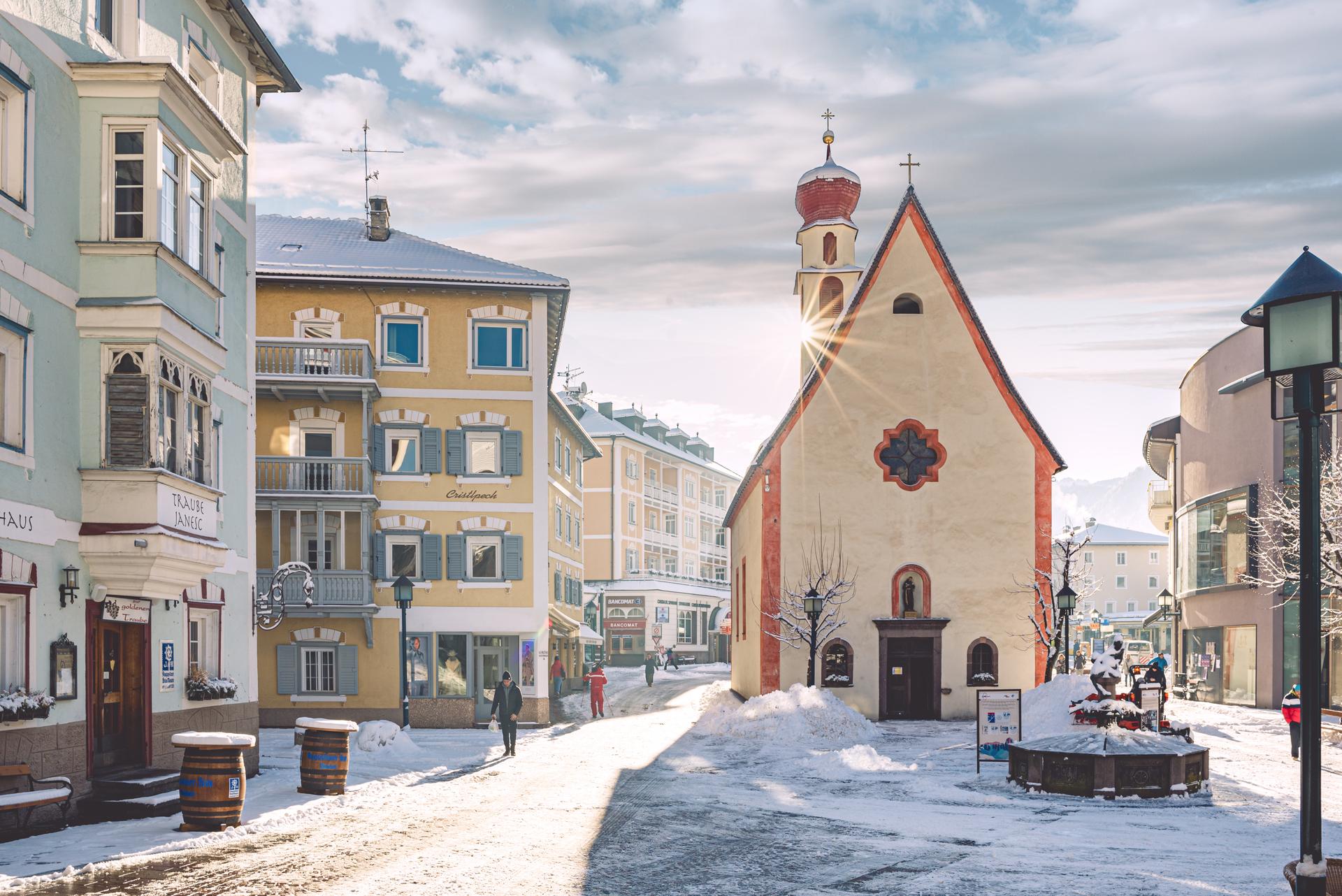Traditional Italian village in winter